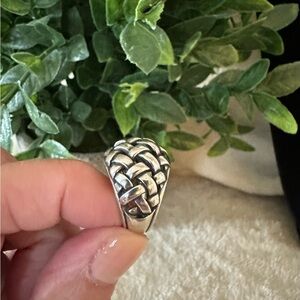 James Avery Sterling Silver Basket Weave Dome Ring *Size 5.5* Retired